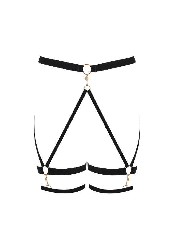 Simone Thigh Harness (Black / Gold)
