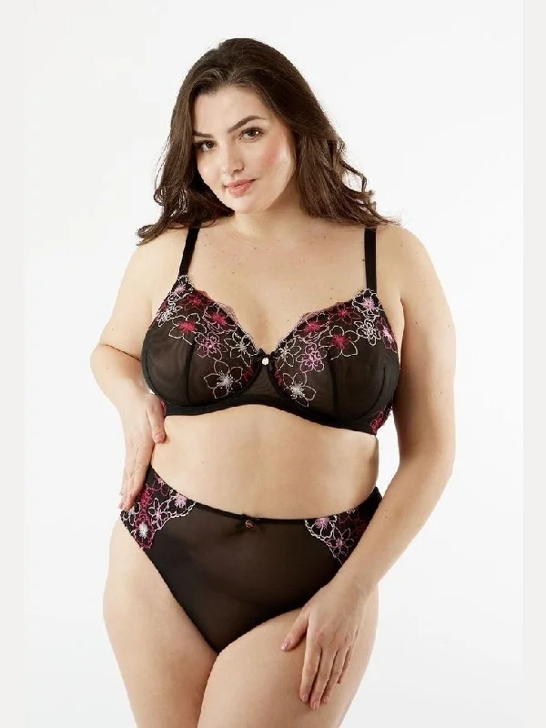 Embroidery High Waist Brief