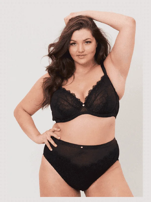 Lace and Logo High Waist Light Control Knicker