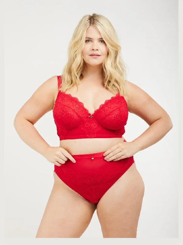 Lace and Logo High Waist Light Control Knicker