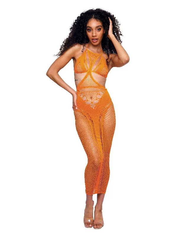 Dreamgirl Multi-net Seamless Gown with Opaque Details