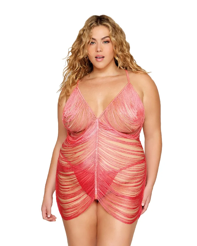 Dreamgirl Plus Chemise with G-String