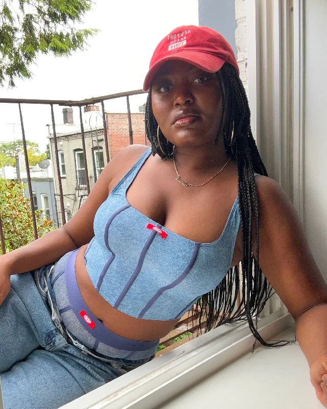 Silky Mesh Comfort Bustier | Silky Mesh (Denim Dupe)