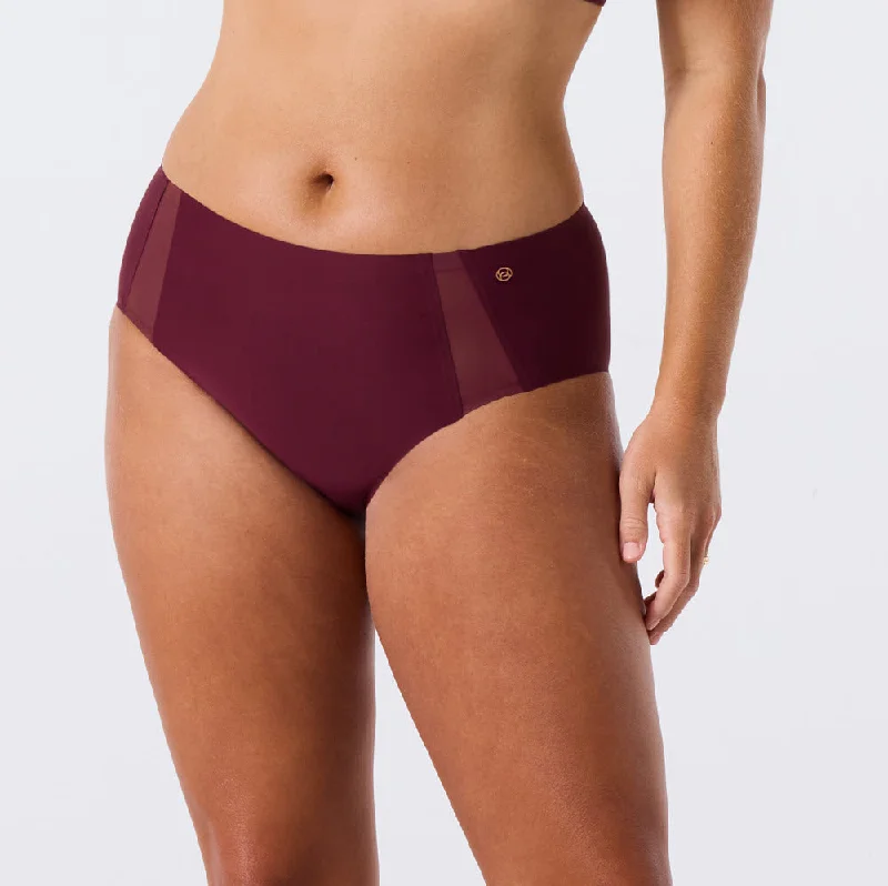 Evelyn & Bobbie High Waisted Retro Winter Berry Bikini Plus Size Panty
