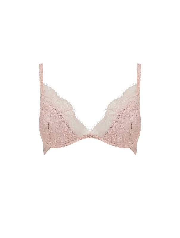 Signature Padded Plunge Bra - Blush