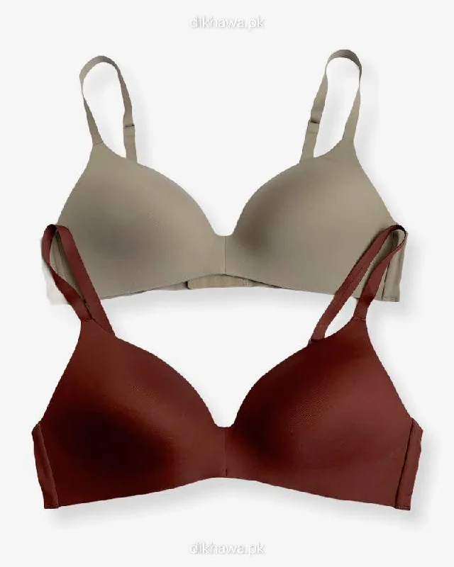 T-Shirt Bra - Soft Padded Imported Stocklot Branded Pushup Bra - Non Wired Bra - Non Padded Bra - Pack of 2 T-Shirt Bra - Soft Padded Imported Stocklot Branded Pushup Bra - Non Wired Bra - Non Padded Bra - Pack of 2
