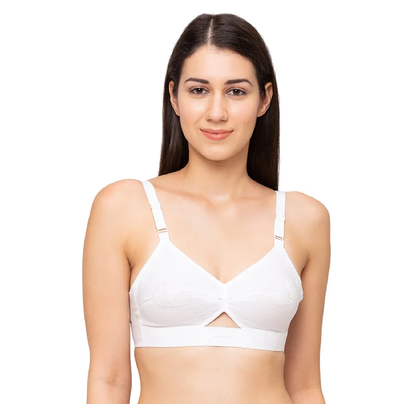 Austin-Cotton Plain Bra White