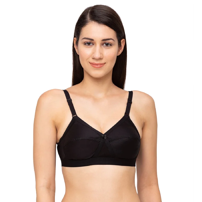 Camme - Cotton Plain Bra Black