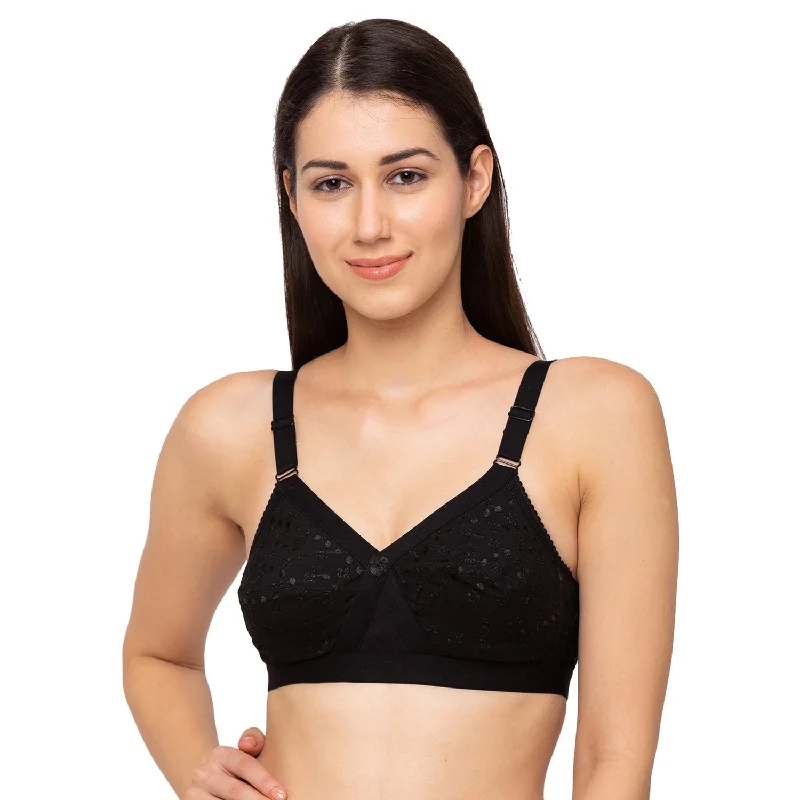 Chandni - Cotton Plain Bra Black