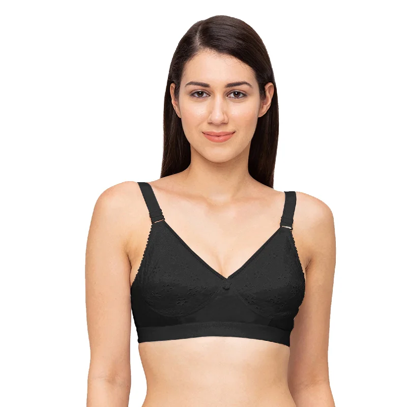 Chapali - Cut & Sew Cotton Bra Black