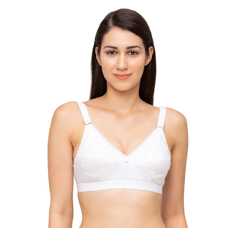 Chapali - Cut & Sew Cotton Bra White