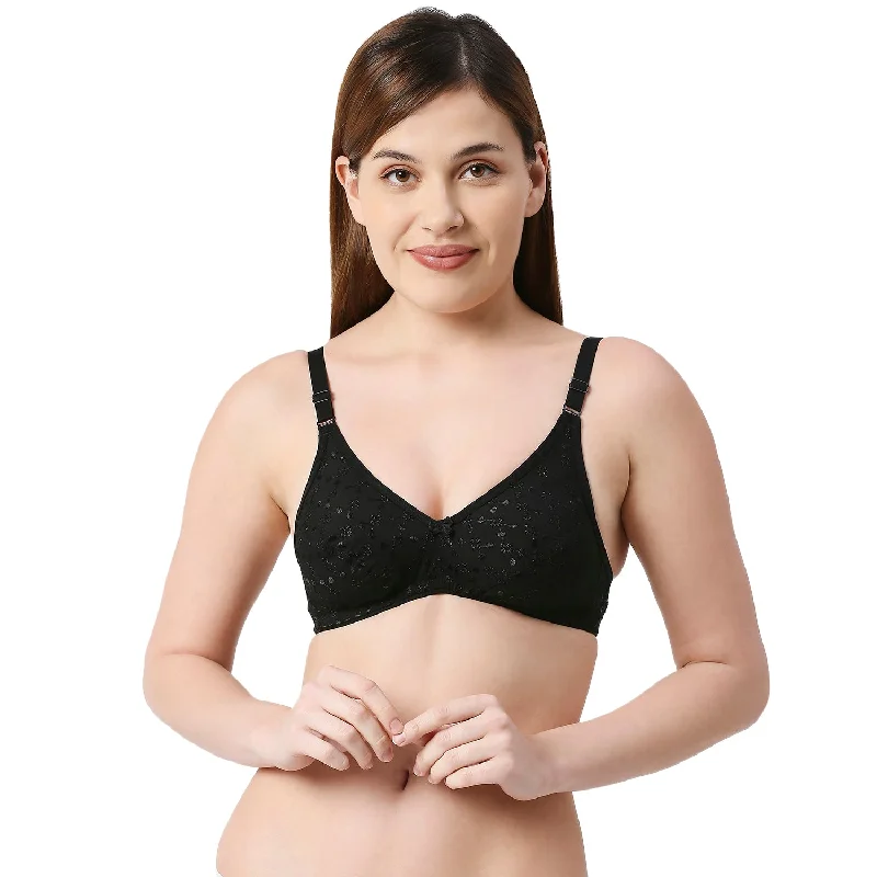 Kinnari - Cotton Plain Bra Black