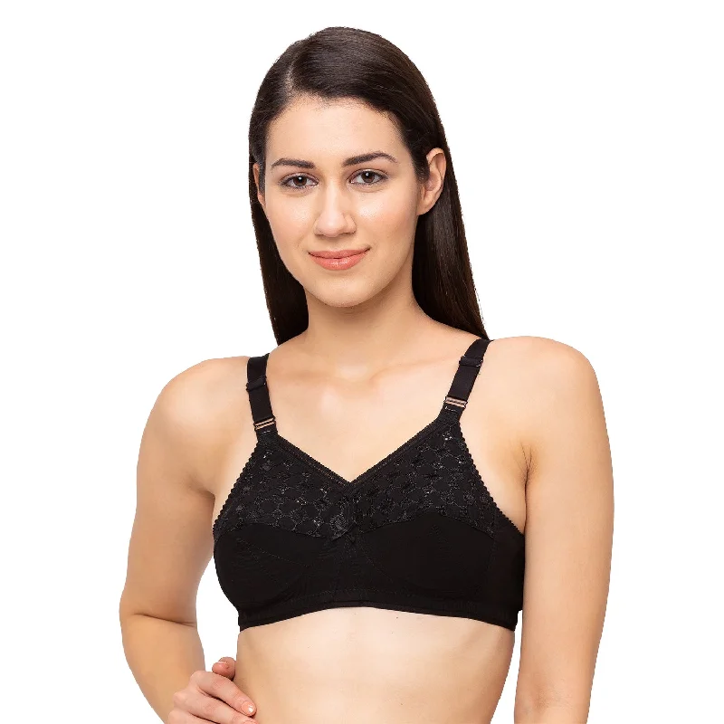 Nari - Cotton Plain Bra Black