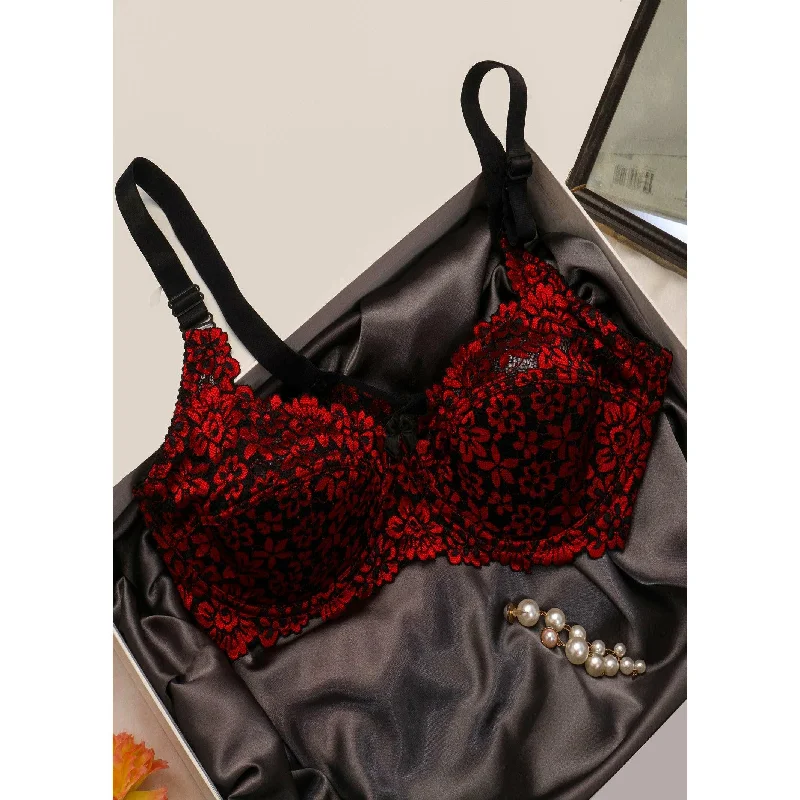 Spirea - Light Padded Wired / Non Wired Floral Mesh Bra