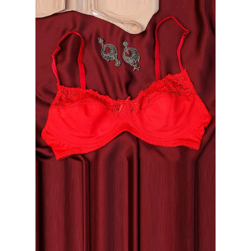 Rose - Non Padded Wired / Wirefree Lace and Nylon Bra
