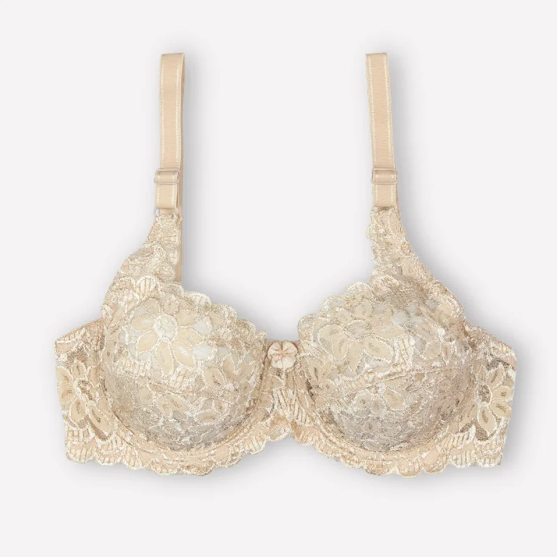 Skin Blossom - Wired / Wirefree Non Padded Floral Full Lace Bra