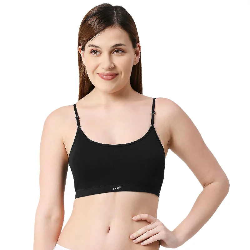 JS 90-5 Padded Solid Low Impact Sports Bra  Black