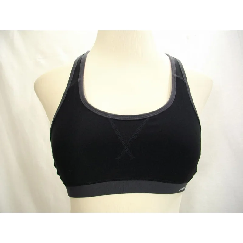 Avia Wire Free Sports Bra Size LARGE Black & Gray