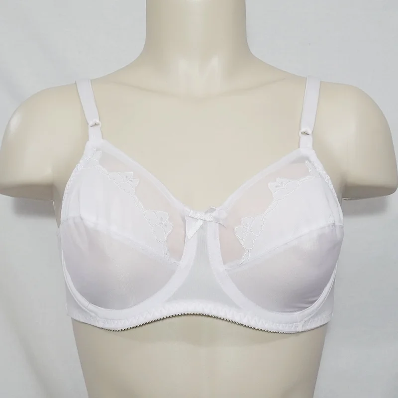 Bali 180 0180 Flower Underwire Bra 42C White NEW WITH TAGS