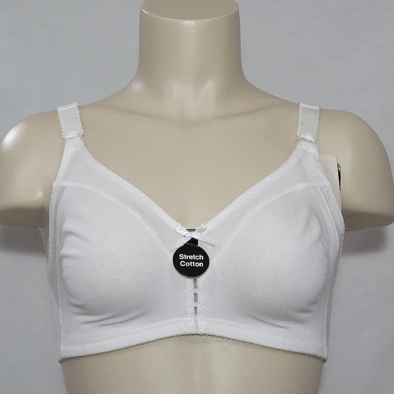 Bali 3036 Double Support 86% Cotton Wire Free Bra 36B White NEW WITH TAGS