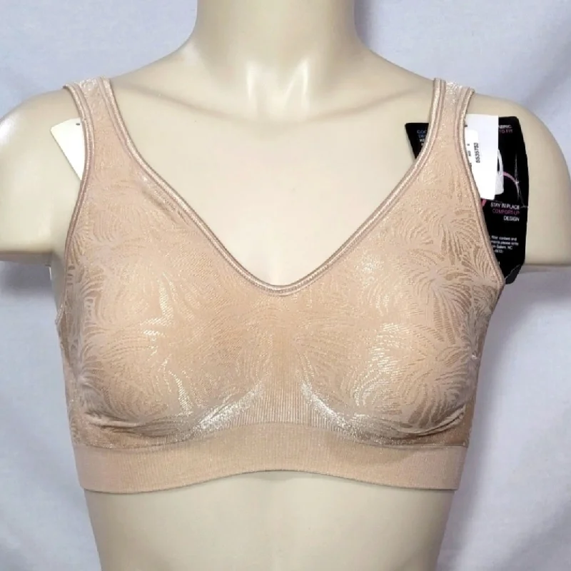Bali 3484 Comfort Revolutions Smart Sizes Wireless Bra SMALL Nude FLORAL