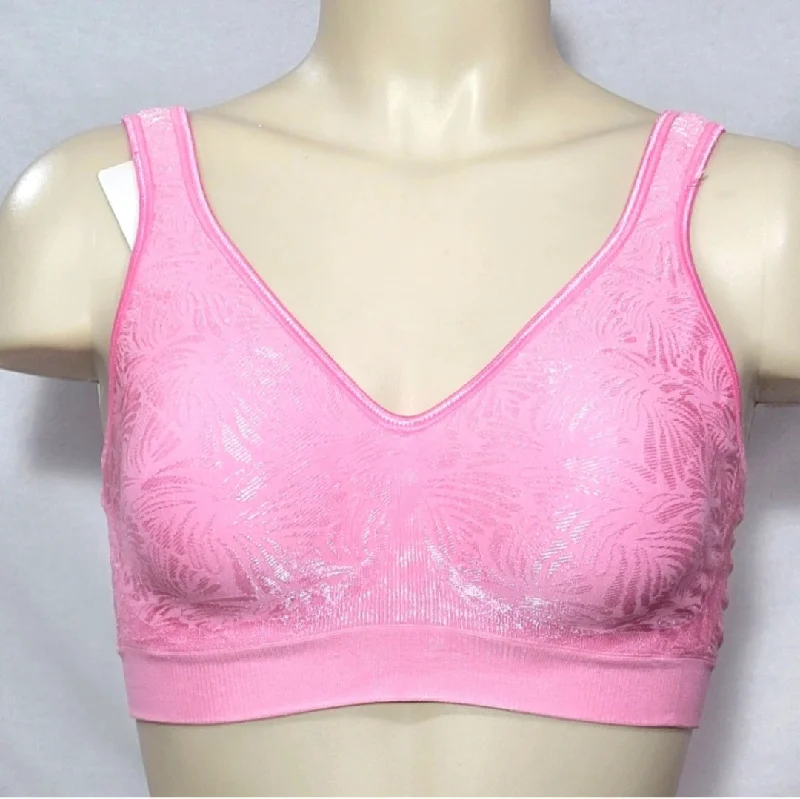 Bali 3484 Comfort Revolutions Smart Sizes Wireless Bra SMALL Pink FLORAL