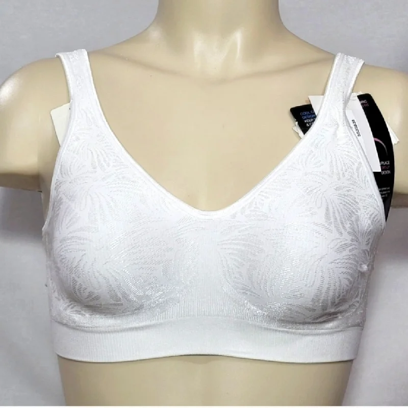 Bali 3484 Comfort Revolutions Smart Sizes Wireless Bra SMALL White Deco