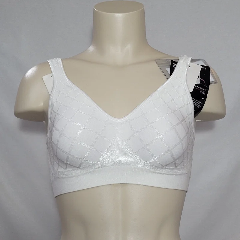Bali 3484 Comfort Revolutions Smart Sizes Wireless Bra SMALL White DIAMON
