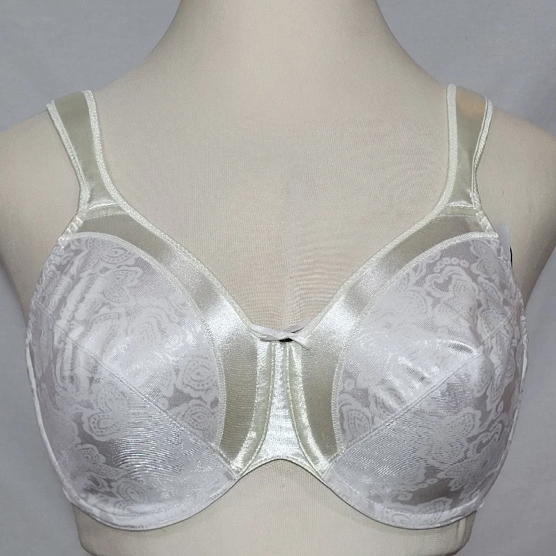 Bali 3562 Satin Tracings Underwire Bra 38DDD White NEW WITH TAGS