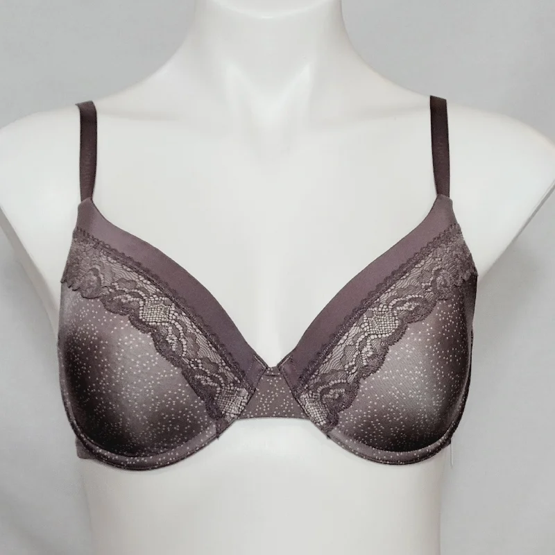 Calvin Klein F3307 Tonal Roses Lace Trim Demi Underwire Bra 34D Taupe & Nude