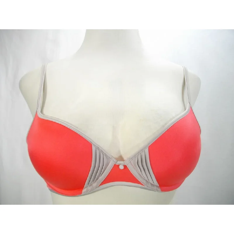 Calvin Klein F3431 Tuxedo Push Up Underwire Bra 36B Orange & Silver