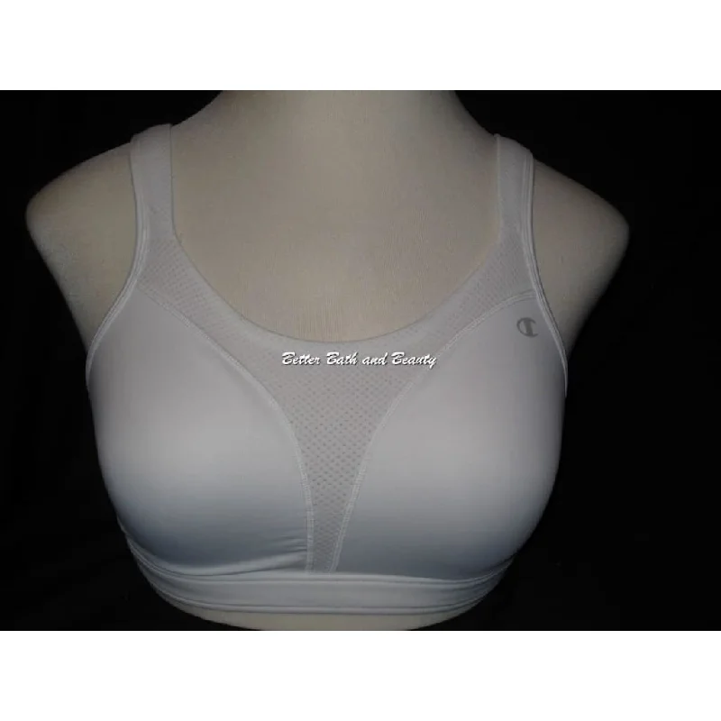 Champion 1602 Spot Comfort Full Support Wire Free Sports Bra 38C White NWT
