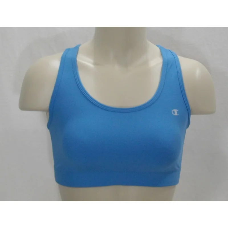 Champion 6981 Double Dry Reversible Fitness Wire Free Sports Bra MEDIUM Blue