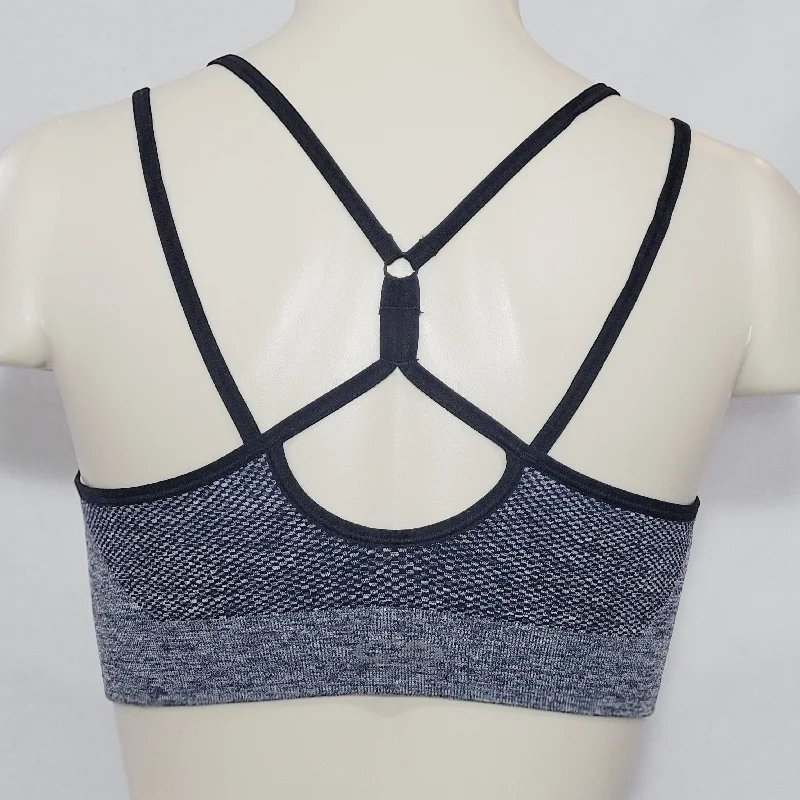 Champion C9 N9620 Strappy Back Wire Free Sports Bra XS X-SMALL Gray & Black NWT