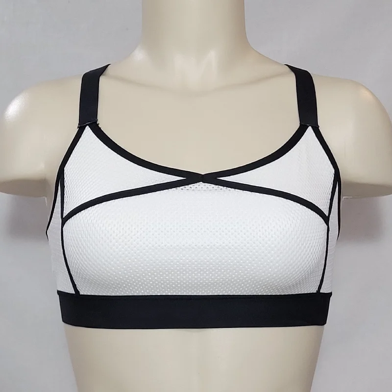 Champion C9 N9704 Mesh Cami Wire Free Sports Bra SMALL White & Black