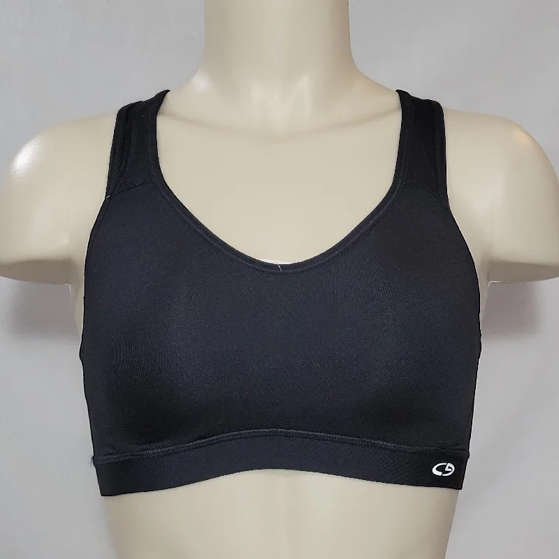 Champion N9554 Concealing Petals Wire Free Sports Bra Size MEDIUM Black NWT