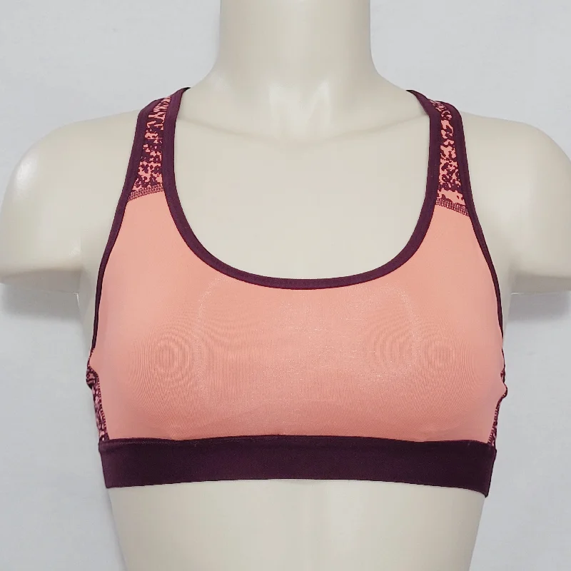 Champion N9678 Power Core Compression Padded Racerback Sports Bra SMALL Papaya