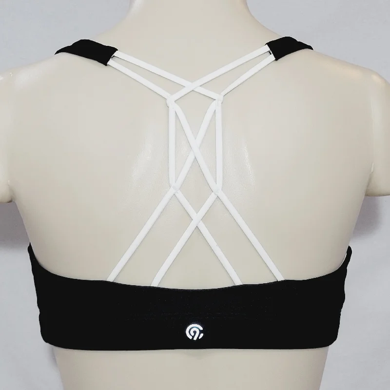 Champion N9684 Strappy Cami Wire Free Sports Bra SMALL Black & White NWT
