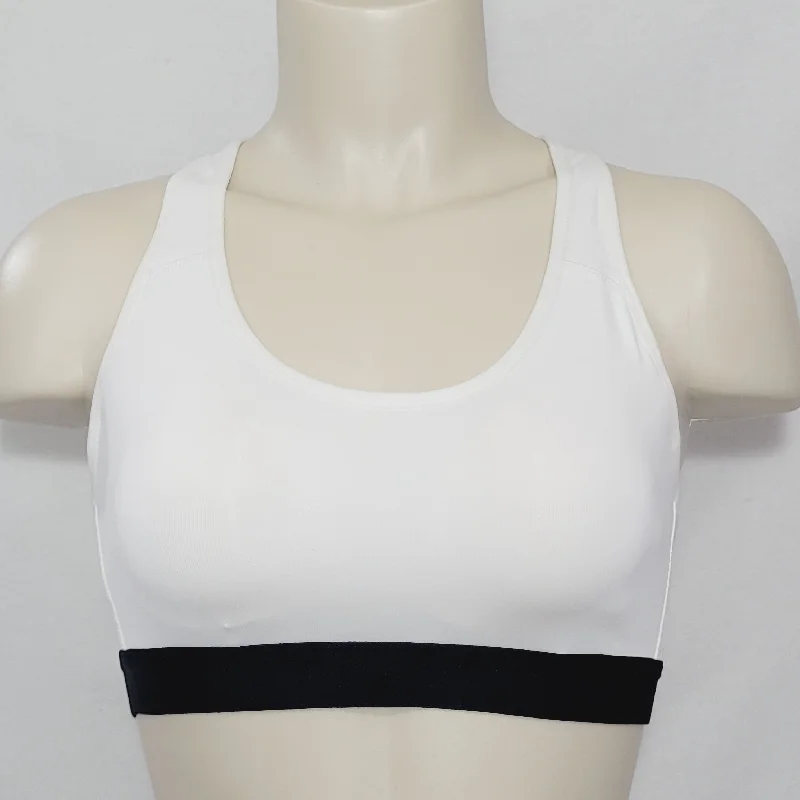 Champion N9678 Power Core Compression Wire Free Padded Racerback Bra MEDIUM White & Black