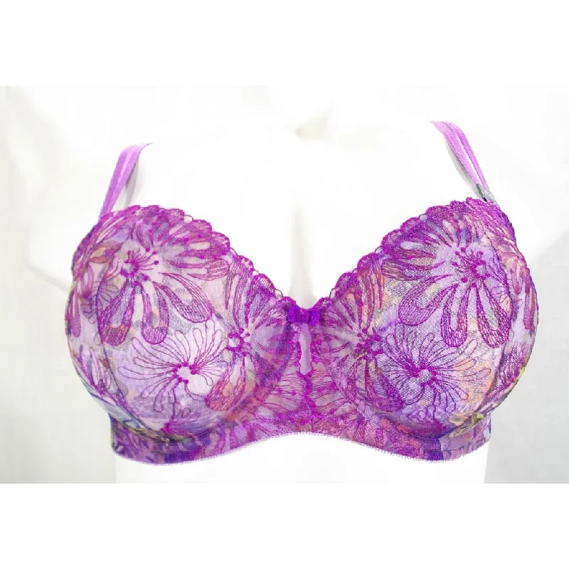 Paramour 115009 Ellie Demi Unlined Semi Sheer Lace Underwire Bra 38DD Dewberry Floral Paramour 115009 Ellie Demi Unlined Semi Sheer Lace Underwire Bra 38DD Dewberry Floral