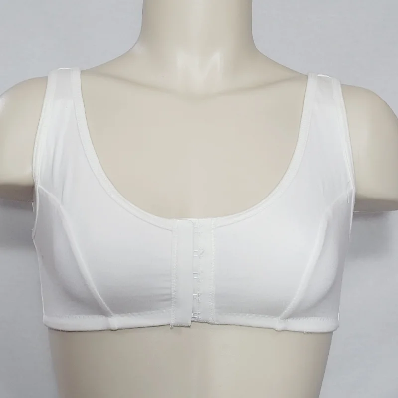 Dr. Rey's Shapewear 90% Cotton Front Close Wire Free Bra SMALL White NWT