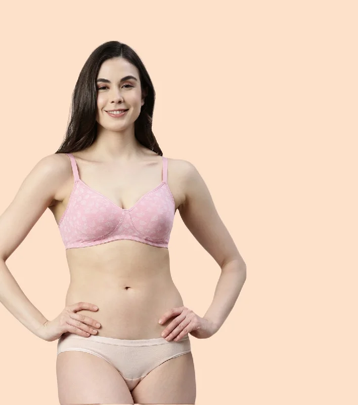 Enamor Fab-Cool A042 Side Support Shaper Stretch Cotton Everyday Bra for Women- High Coverage, Non Padded and Wirefree - Ginkoscattered Print Enamor Fab-Cool A042 Side Support Shaper Stretch Cotton Everyday Bra for Women- High Coverage, Non Padded and Wirefree - Ginkoscattered Print