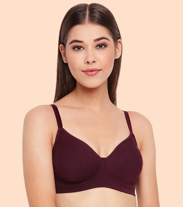 Enamor Fab-Cool A042 Side Support Shaper Stretch Cotton Everyday Bra for Women- High Coverage, Non Padded and Wirefree - Purple Enamor Fab-Cool A042 Side Support Shaper Stretch Cotton Everyday Bra for Women- High Coverage, Non Padded and Wirefree - Purple
