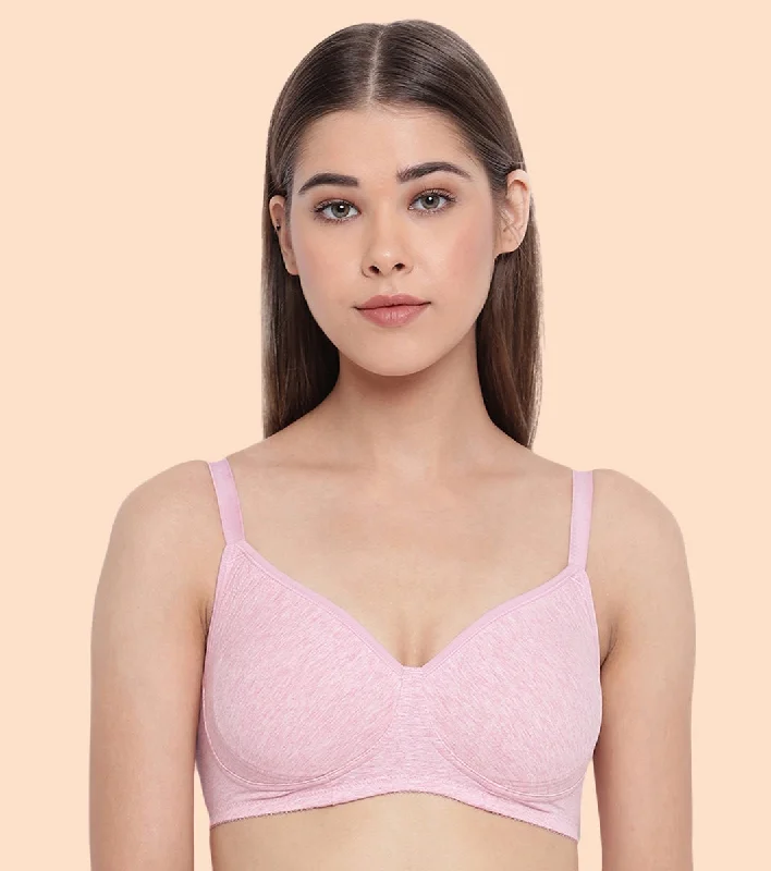 Enamor Fab-Cool A042 Side Support Shaper Stretch Cotton Everyday Bra for Women- High Coverage, Non Padded and Wirefree - Orchid Melange Enamor Fab-Cool A042 Side Support Shaper Stretch Cotton Everyday Bra for Women- High Coverage, Non Padded and Wirefree - Orchid Melange