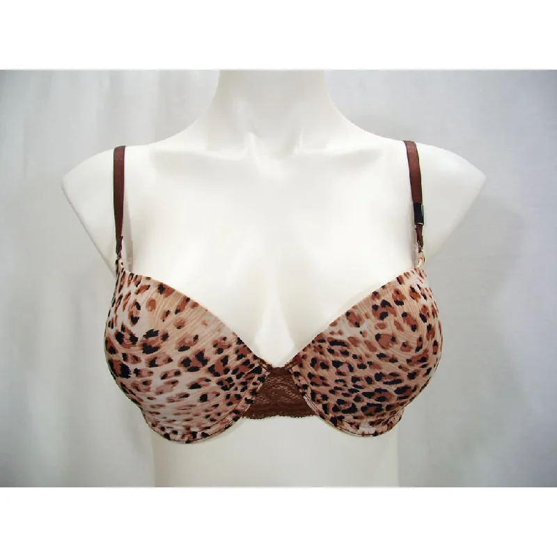 Felina 130566 Enchanted T-Shirt Memory Foam Underwire Bra 32D Chocolate Cheetah