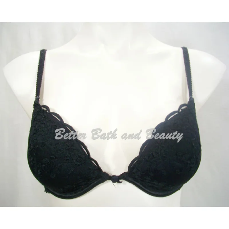Felina 15344 Embroidered Lace Covered Push Up Underwire Bra 32C Black