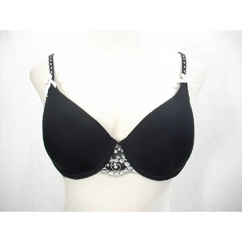 Felina F5211 Embroidered Lace Trimmed Contour Underwire Bra 38C Black & White