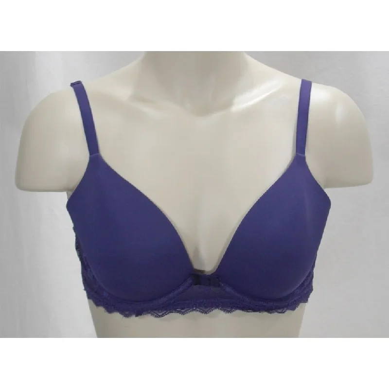 Gap Body Favorite Plunge Lace Trimmed Underwire Bra 34C Blue