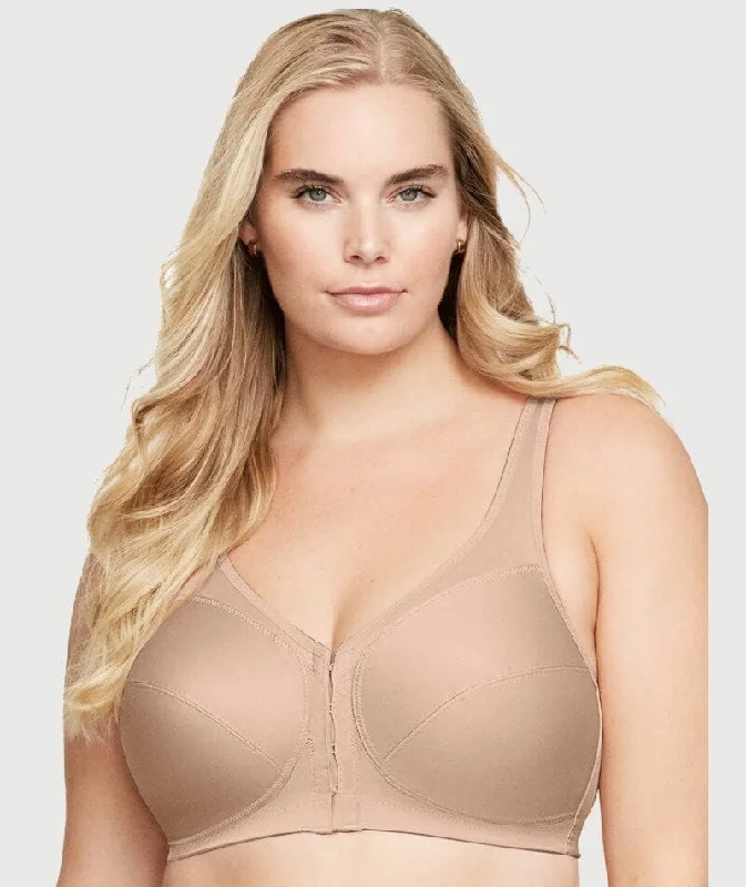 Glamorise Magiclift Front-Closure Posture Back Wire-Free Bra - Cafe