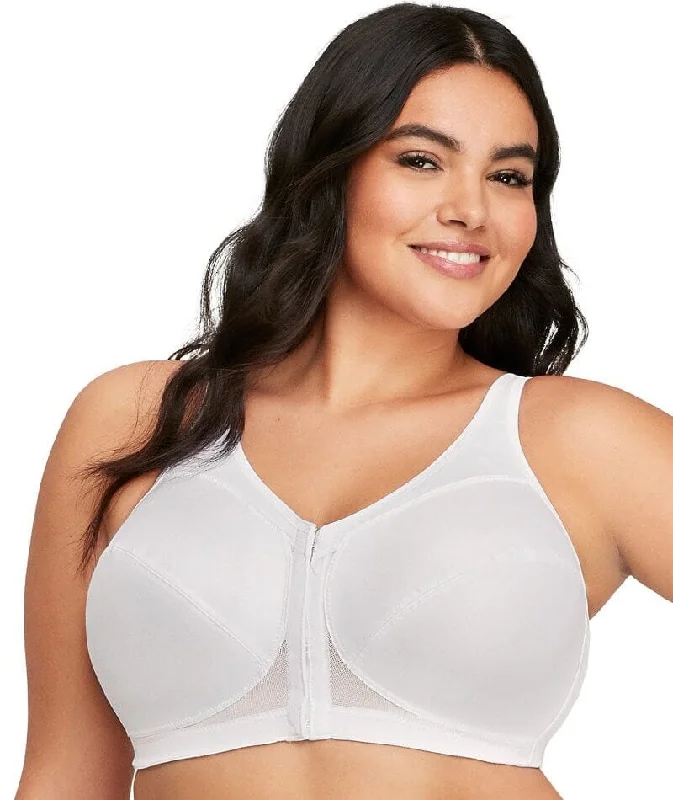 Glamorise Magiclift Front-Closure Posture Back Wire-Free Bra - White